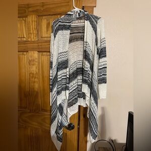 Striped Open-Front Cardigan Sweater